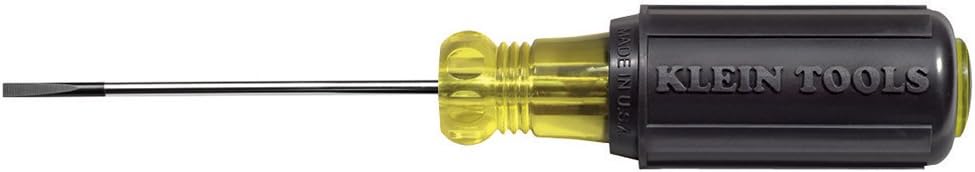 612-4 Screwdriver, Made in USA, Flat Head Terminal Block Screwdriver, 1/8-Inch Cabinet Tip, 4-Inch Round Shank, TB-DIN
