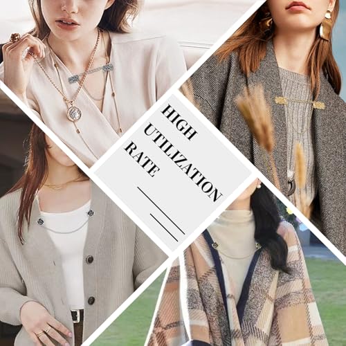 Image of DEVPSISR 4pcs Shirt Dress Cardigan Clip,Women Sweater Shawl Clips for clothing