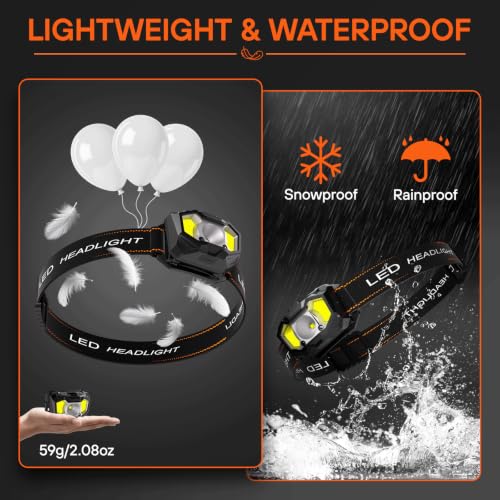 Rechargeable Headlamp, Super Bright Head Lamp, LED Headlight, 3Pack - Image 5