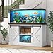 OtterOasis 55-75 Gallon Fish Tank Stand with Sliding Barn Doors & Power Outlet, Heavy Duty Aquarium Stand with Cabinet Storage for Fish Tank, Turtle Tank, Reptile Terrarium, 1000LBS Capacity, White