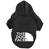 The Dog Face Warm Dog Sweater - Solid Colors Dog Clothes, Dog Apparel with Hood, Suitable for Small to XLarge Dogs, Available in Red, Blue, Black, Gray, Yellow, and Pink (Black, X-Large)