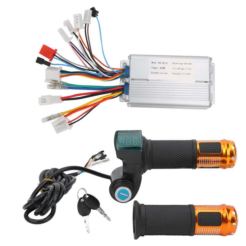 Regulador Patinete Electrico 3 6V 48V 350W Controlador de bicicleta eléctrica sin escobillas Apreta del acelerador universal Número de controlador sin escobillas Agarra del acelerador del acelerador C