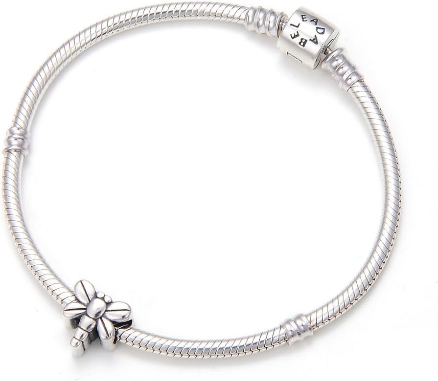 Adabele Sterling Silver Dragonfly Freedom Large Hole Bead Charm Compatible with 3mm Chain Bangle Bracelet Necklace Personalized Women Jewelry