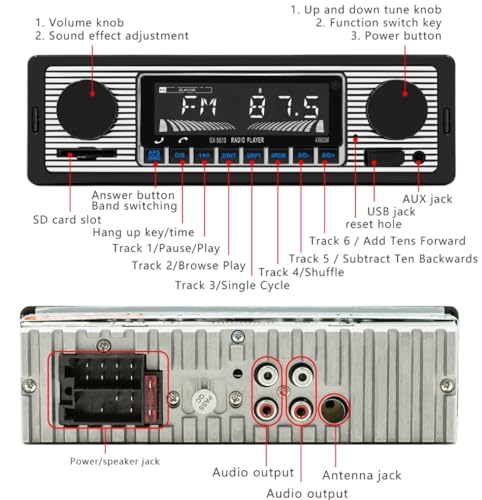Radio para auto single din Bluetooth con control remoto miniatura 7