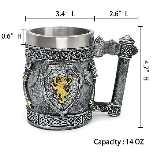 Vaso Medieval con Hachas Vikingas Acero Inoxidable 14 oz miniatura 5
