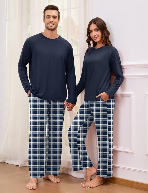 Marvmys Matching Pajamas for Couples Men & Women Long Sleeve Plaid Pjs Loungewear Pjs Set with Pockets S-3XL - Image 7