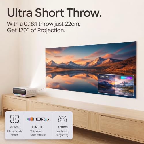 Image of Edge Japan Triple Laser UST Projector with Google TV, 4500 ANSI