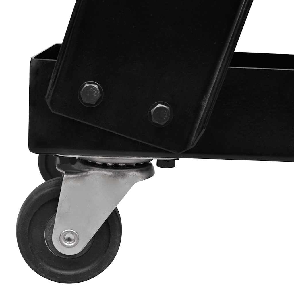 Carro de soldadura de acero con 3 estantes negros, carga 40 kg,