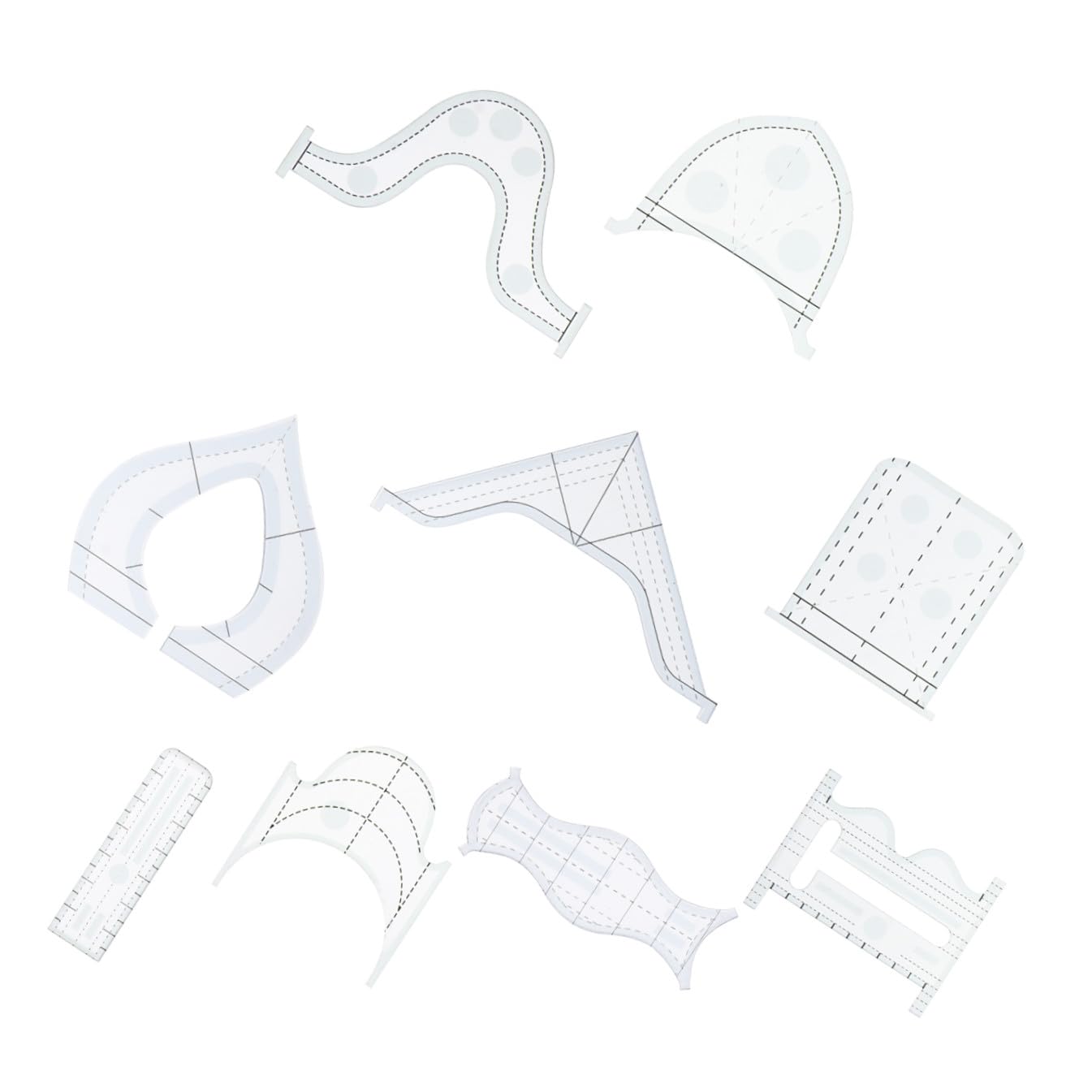 Crea Design Unici 9 Pezzi Set Di Righelli Per Quilting in Acrilico Righelli Per Cucito Per Quilting Righello Per Movimento