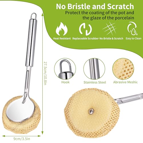 Image of Dish Scrubbers Sponges Household Cleaning Supplies for Cleaning Dishes, Pots, Pans, Grills and Sink(Only Replacement Sponge)