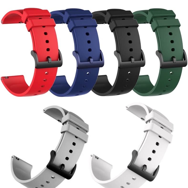 Image of ACESHLEY Soft Silicone Smartwatch Strap /Band with Black Metal Buckle Strap for Smartwatch