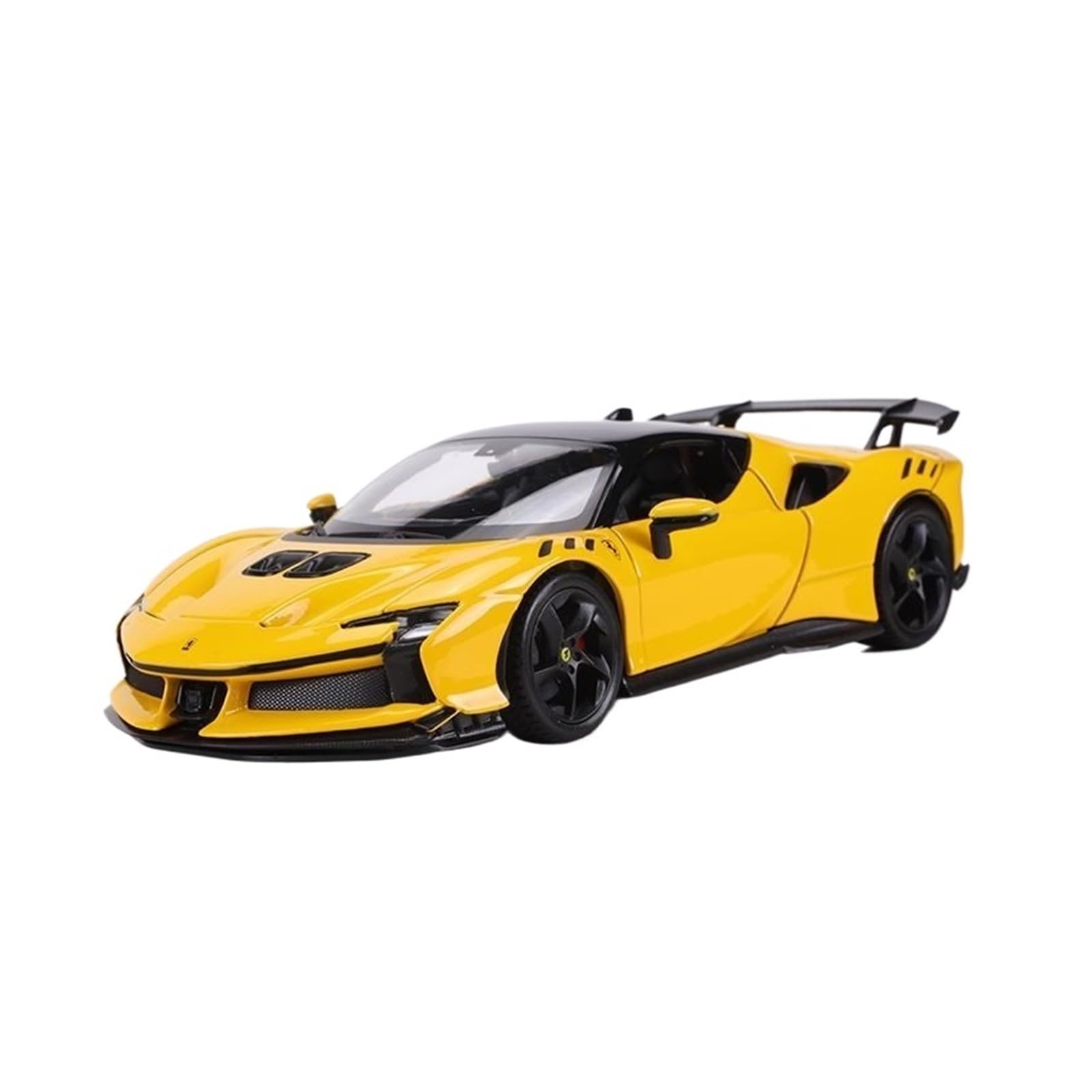 Metallo Scala Replica Ornamenti Per Auto Modello Pressofuso In Metallo Con Apertura Portiera Scala 1 24 Gialla Per Ferrari SF90XX Hobby Veicoli Giochi Set(Yellow)