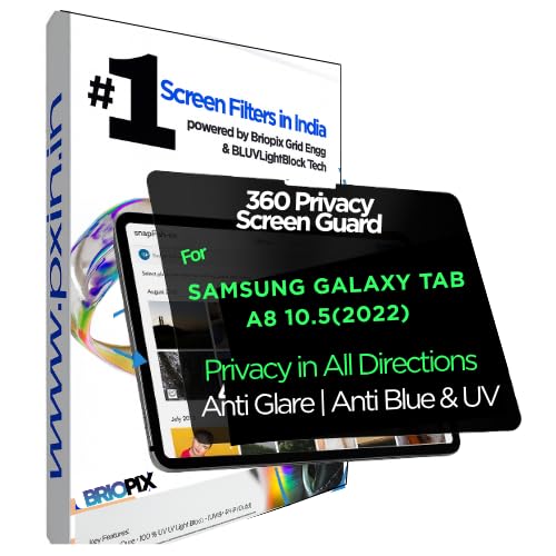 Image of Pxin Tablet Privacy Guard compatible with Samsung Galaxy tab A8 10.5(2022) | Privacy screen protector | Anti Glare | Anti Spy Screen | Reduces blue light | 360 degree Privacy Screen | Eye Protection