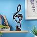 Handicraftviet Wooden Music Note Sculpture for Home Decoration and Music Lovers, Handmade Heart Shape Treble Clef Gifts for Lover, Boyfriend, Girlfriend, Husband, Wife (Music Heart, Black)
