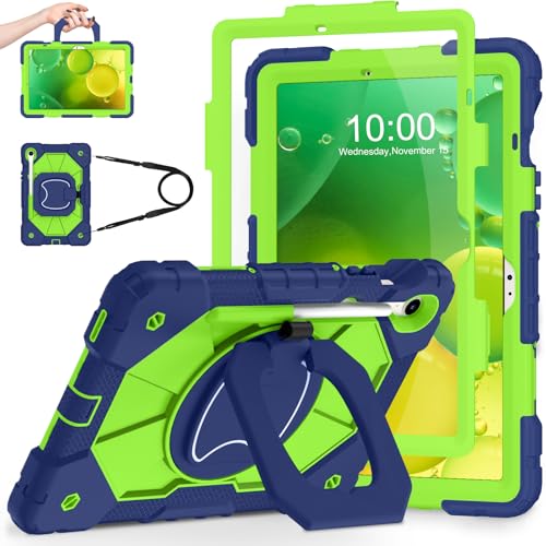 Image of WESOROL Case for Samsung Galaxy Tab S10 Lite /S10 FE /S9 FE 10.9 Inch (2025 /2023) Galaxy Tab S9 11 Inch,Shockproof Covers for Samsung S9 FE with Rotating Stand Screen Protector Pencil Holder,Navy Green
