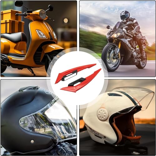 Image of Vagary Wing Side Helmet Spoiler Aerodynamic Wing Dynamic Helmet Accessories, Helmet Punks, Helmet Wings (Red)