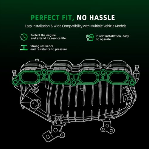 Image of Intake Manifold Gasket Set, for Buick Allure /Enclave, for Chevy Camaro /Caprice /Equinox /Impala, for Cadillac ATS /CTS /SRX /XTS, for GMC Canyon /Terrain, for Saab 9-4X, 10-22, 3.6 /3.0L, OE MS972401