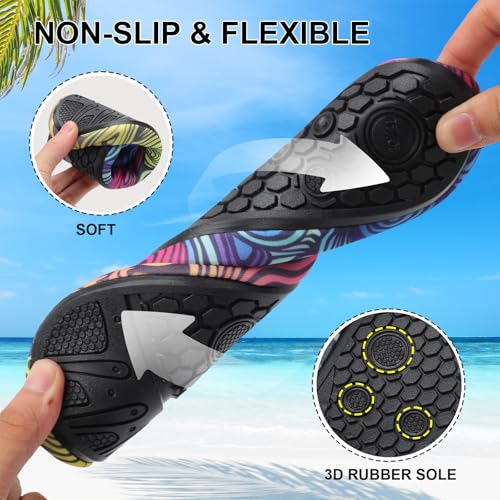 Men Women Water Shoes Unisex Beach Swim Shoes Minimalist Aqua Socks Barefoot for Diving Surfing Boating Rose Cloud3