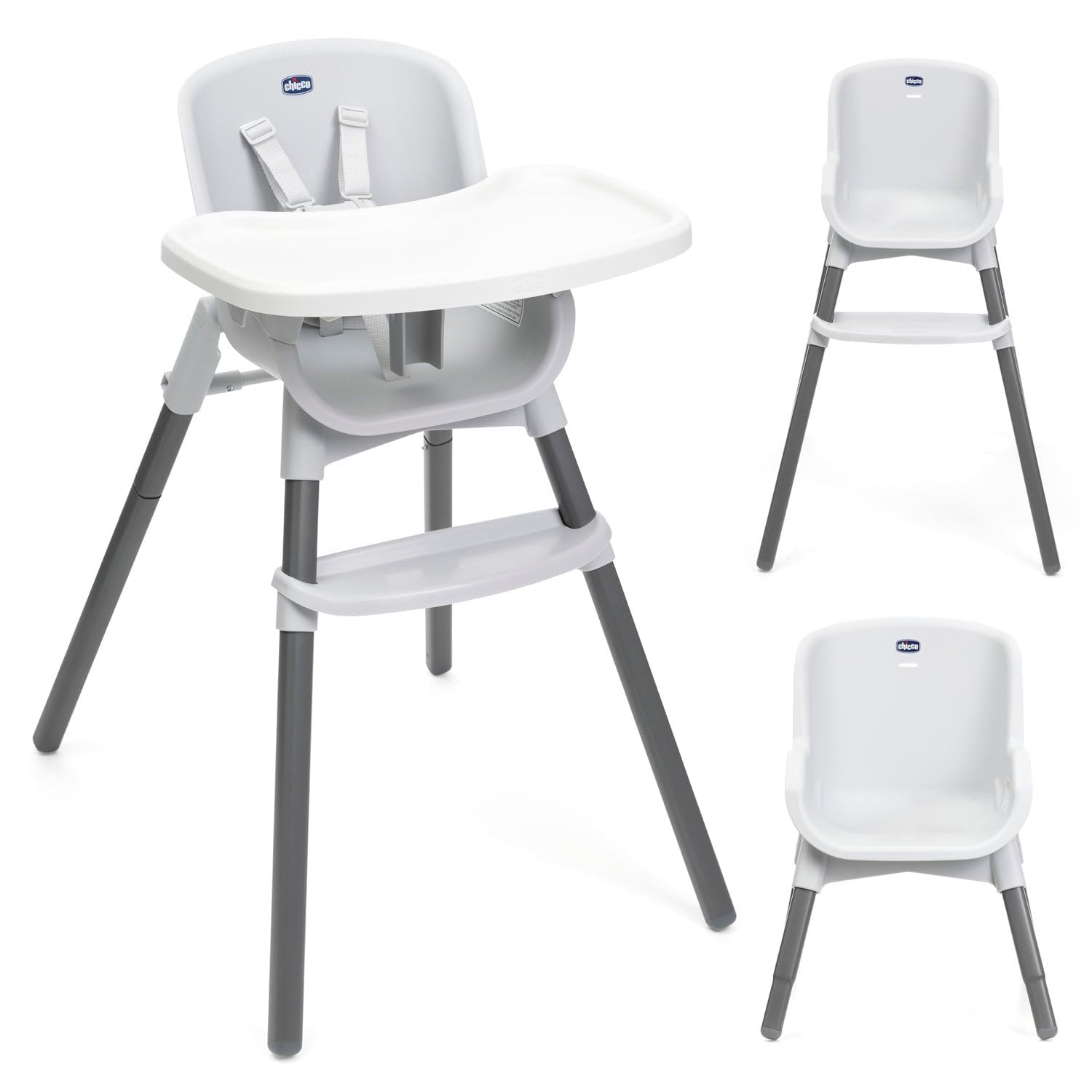 Chicco Zest Seggiolone Evolutivo Pappa per Bambini da 6 mesi a 40 Kg, Richiudibile e con Seduta Lavabile, Cintura a 5 Punti e Vassoio Rimovibile, Compatto, Leggero, con Ingombro Ridotto