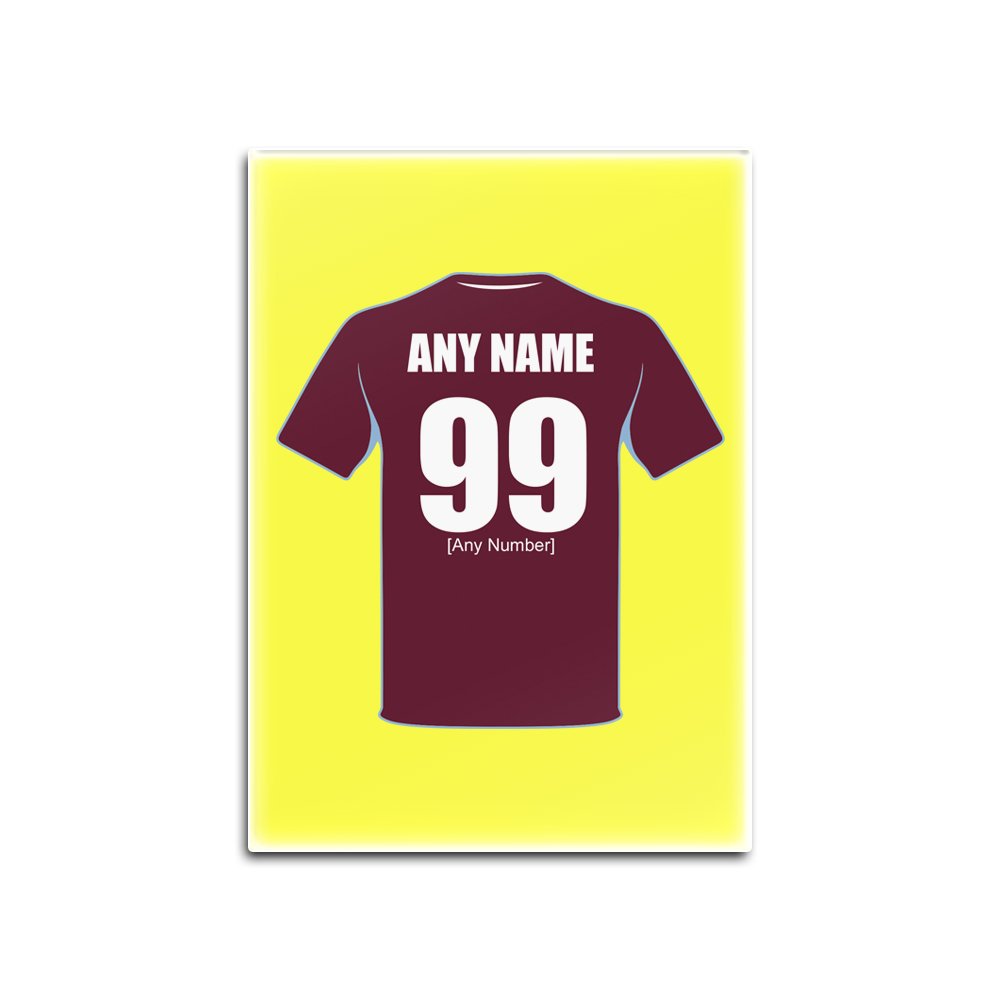 Personalised Gift - West Ham Glass Fridge Magnet (Football Club Design Theme, Colour Options) - Any Name/Message on Your Unique - The WestHam Irons Hammers Academy of Football โ image 1