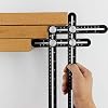 Six-Sided Aluminum Alloy Angle Measuring Tool - Full Metal Measuring Ruler Layout Tool for Handymen, Builders, DIY Carpenters, Craftsmen