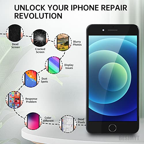 For Iphone 7 Plus Screen Replacement 5.5” Black With Home Button, Lcd Display Digitizer 3D Touch Full Assembly With Front Camera Speaker Sensor Glass Protector Repair Kit Fix Tools A1661, A1784, A1785 #TOP3