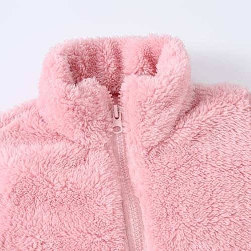 Boys Girls Solid Plush Fleece Jacket Toddler Kids Soft Thicken Long Sleeve Zipper Outwear Sweater Coat for Baby3