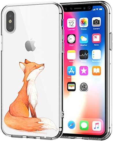 AIsoar Compatible/Replacement fit Case iPhone Xs Max TPU Soft Flower Printed Cute Silicone Anti-Shock Non-Slip Sweatproof Gel Bumper Clear Cute Cartoon Patterns Protective Ultra Slim (Fox)