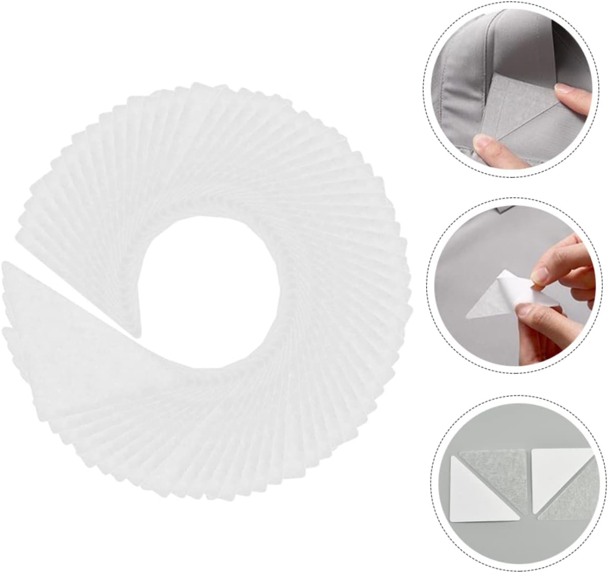 PartyKindom 120pcs White PVC Triangle Collar Stays for Men Dress Shirts