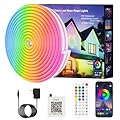 Neon Rope Lights, JIAMEI 100FT RGB LED Strip Lights, App Control, IR Remote, Music Syncing, Outdoor IP67 Waterproof, Flexible Strip Cuttable for Bedroom, Gaming, Party(2 Rolls of 50FT)