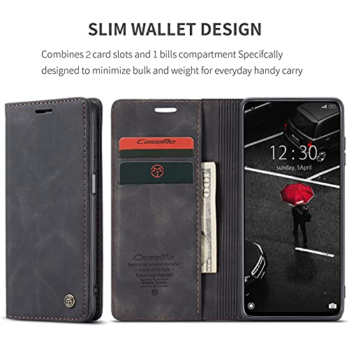 Capa Carteira COPAAD para Xiaomi Mi 10T Lite, Capa Protetora Flip Magnético de Couro PU Macio Fosco