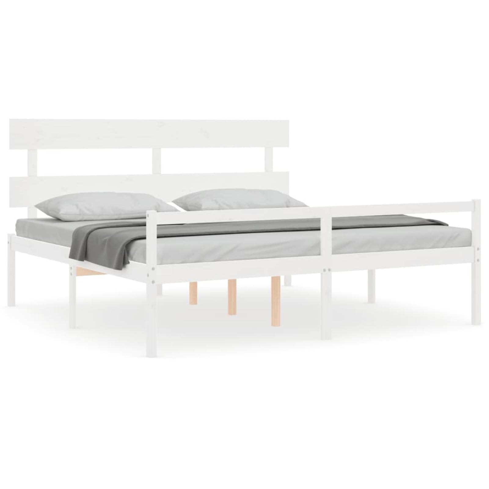 Massives Kiefernholzbett 200x200 cm mit Stauraum & robusten Latten, 45 cm Höhe - Seniorengerecht Model3195372