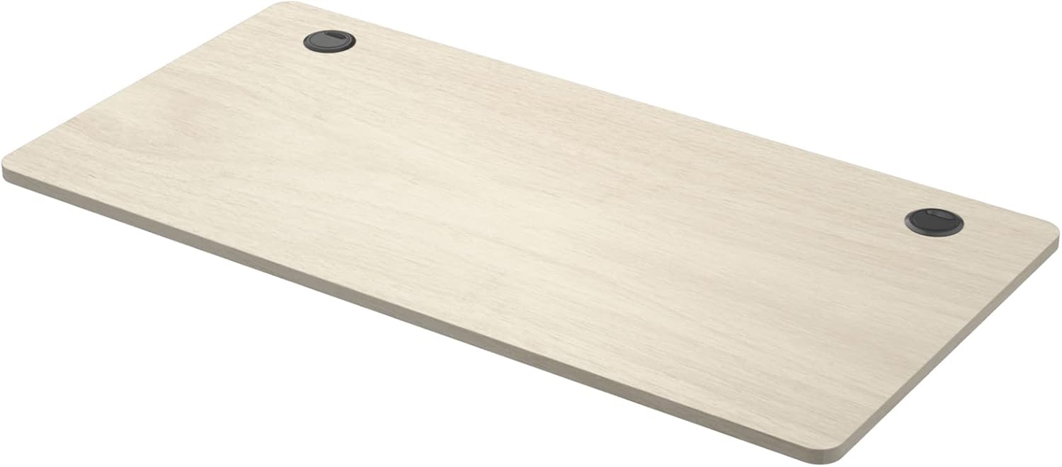 COSTWAY 48" x 24" Universal Table Top, Solid One-Piece Wood Desktop for Standard & Height Adjustable Desk Frame, Rectangular DIY Home Office Countertop(Table Top only) (Natural, 48" x 24")