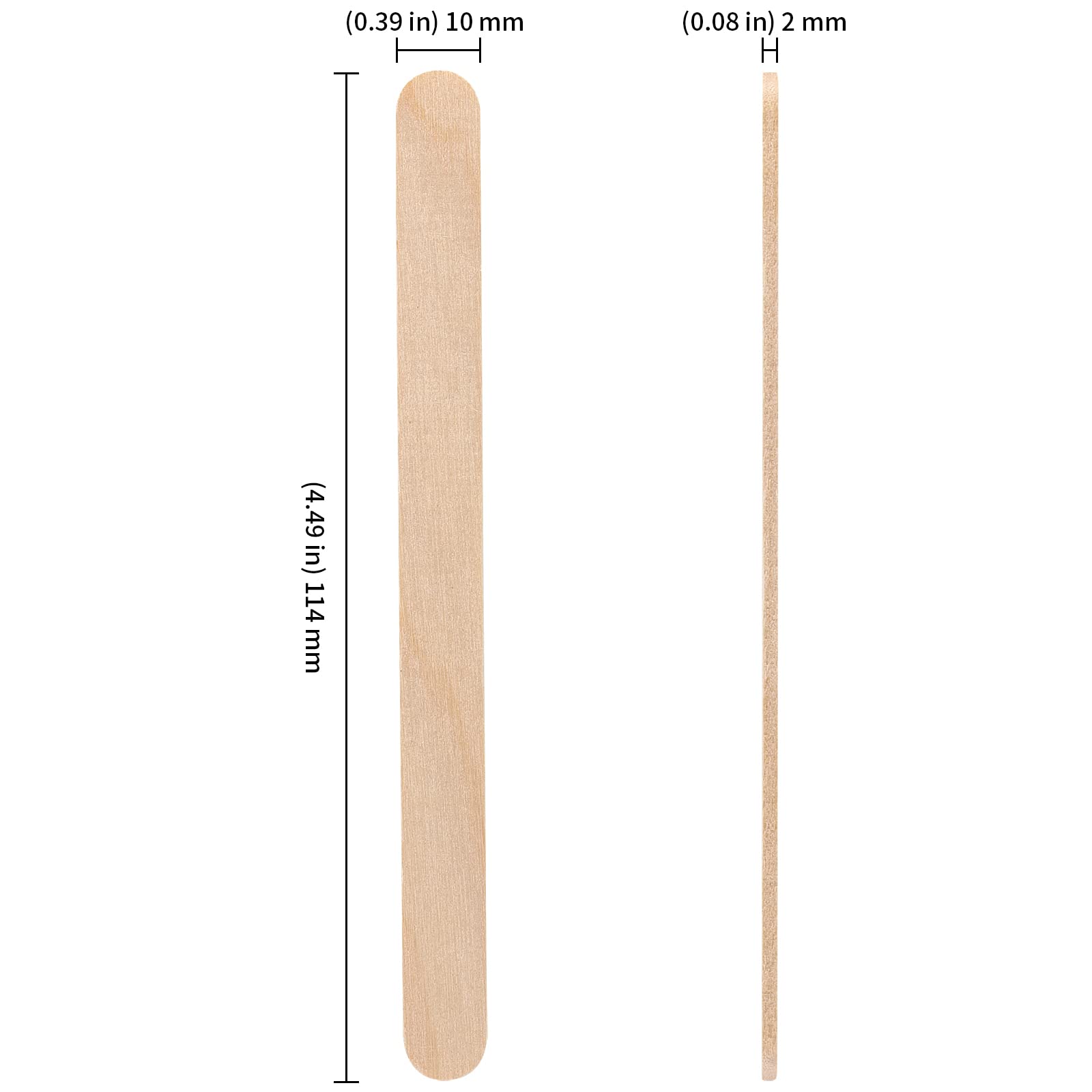 KEILEOHO 2000 bastoncini per lecca lecca, 11,4 cm, bastoncini in legno di betulla, 114 x 10 x 2 mm