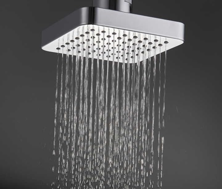 Image of KABA by ACQUASO 4x4 inch Inch Square Overhead Rain Shower Head with 9 inch Inch Stainless Steel Arm | High Pressure Chrome Finish Shower | Wall Mounted Shower for Luxury Bathroom (MAGNET)