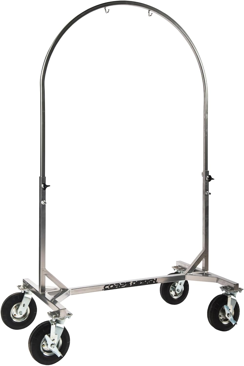 Corps Design Adjustable Gong Stand FCGONG - Height Adjustable Frame for Gongs up to 40", Gloss Black Powder-Coated Finish, 360 degree Welded Construction, with Industrial Swivel Casters for Easy Mobility