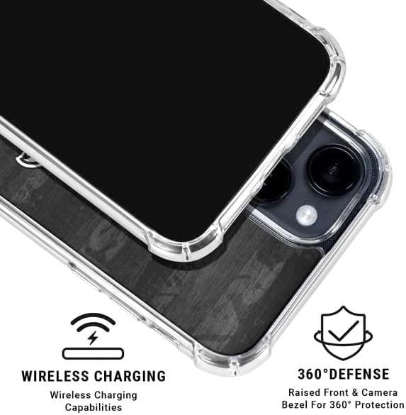 Skinit Clear Phone Case Compatible with iPhone 14 Plus - Officially Licensed NFL Baltimore Ravens Black & White Design
