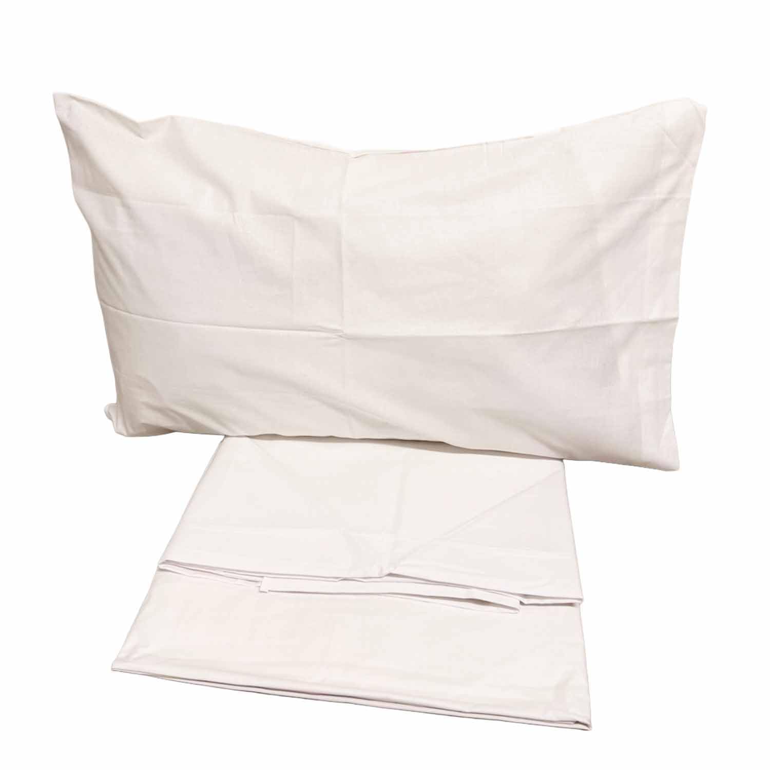 Completo Lenzuola Matrimoniali 100% Cotone – 4 Pezzi con Lenzuolo Sotto con Angoli, Lenzuolo Sopra e 2 Federe – Tinta Unita, vari colori – Qualità Italiana (Bianco, Matrimoniale)