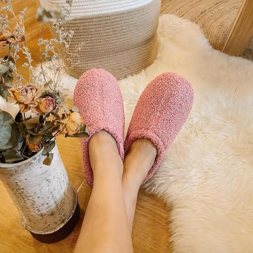 Women's Fuzzy Curly Fur Memory Foam Loafer Slippers with Polar Fleece Lining2