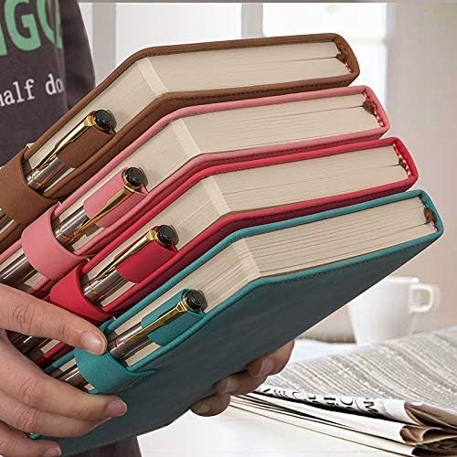 416P Super Thick Business Notebook A5 Buckle Sheepskin Notepad(Deer Head Design) PU Leather Hardcover NotepadJournal, Diary Gift (Red)