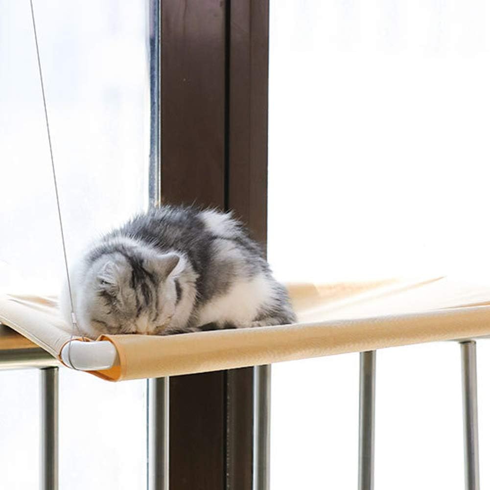 Cat Window Perch, Cat Resting Seat Cat Perch Hammock Bed Kitty Window Sunny Seat Cats Space Saving Suction Cups Design 360° Sunbath Holds Up to 38Lbs for Any Cat Size