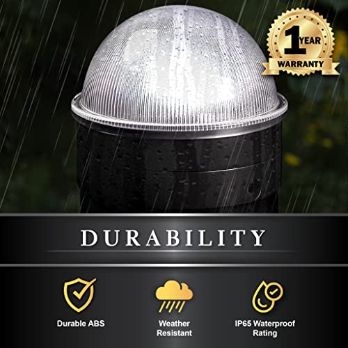 Classy Caps CH2233B Summit Chain Link Solar Post Cap, Black – High Output LED, Fits 1-7/8", 2", 2-2/8",2.5, 2-7/8",3" Diameter Posts, Easy DIY, Brilliant White Light, Ideal for Chainlink Fence Posts by Classy Caps - Image 6