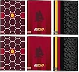 PRESTIGE & DELUXE Packung mit 6 Notizbüchern Roma kariert 5 mm mit Rand Rigo Q - Format A4 21 x 29,7 cm für die Schule + Schlüsselanhänger mit Pfeife
