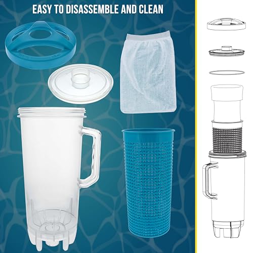 U.S. Pool Supply Pool Leaf Catcher - Heavy Duty Inline Pool Leaf Canister, Vacuum for Inground Cleaner - Cleaning Filter Basket & Mesh Bag, Catch Leaves Debris, Compatible Replacement for Most Brands