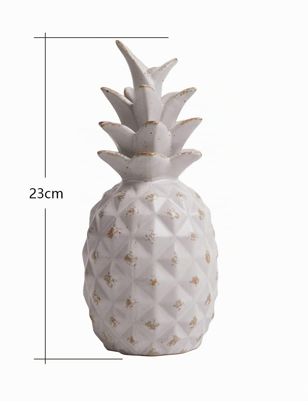 HAUCOZE Estatua de Piña Escultura Moderna Decoración Arte Interior Adorno Figura Hogar Regalo para Salón Oficinas Comedor Cerámica 23cm