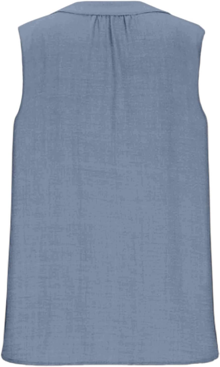 Linen Sets For Women 2 Piece Sleeveless Tops & Wide Leg Pants Lounge Sets Summer Vacation Travel Outfits - Image 5