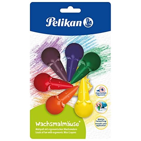 Pelikan 803328 Wachsmalmäuse farbig Sortiert 6er Blister Cover