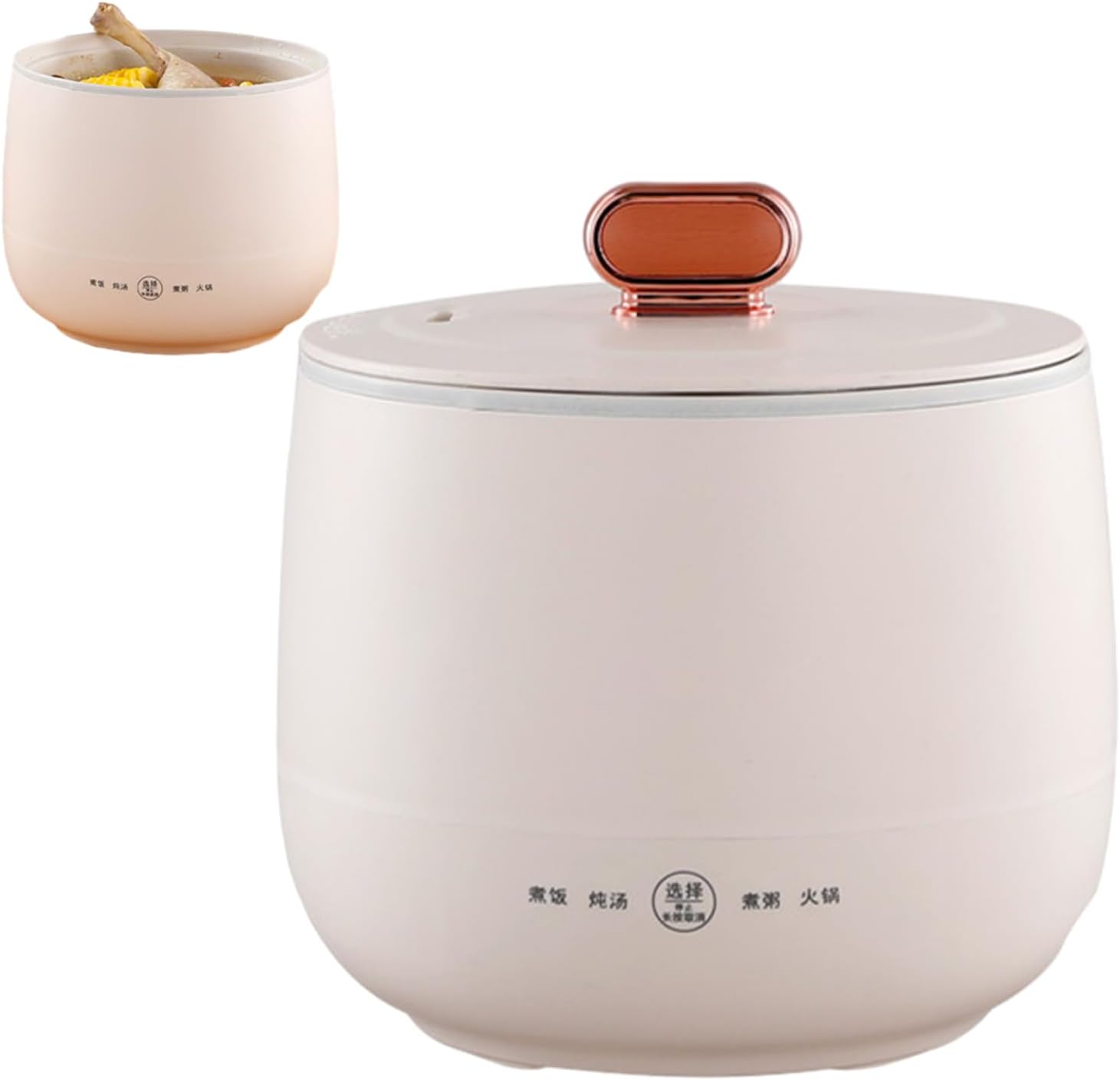 小型炊飯器 - 110V/220V 炊飯器 蒸し器 内釜付き - 調理、スープ、シチュー用の多機能高速ライスポット Biwingarden