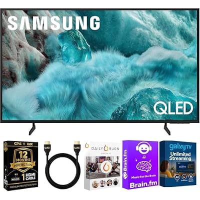 Samsung 43-Inch Q7F Series QLED 4K UHD Smart TV - HDR10+, Alexa Build-in, Bluetooth w/ 12 Month CPS Protection Plan, AUX HDMI Cable, Streaming Bundle