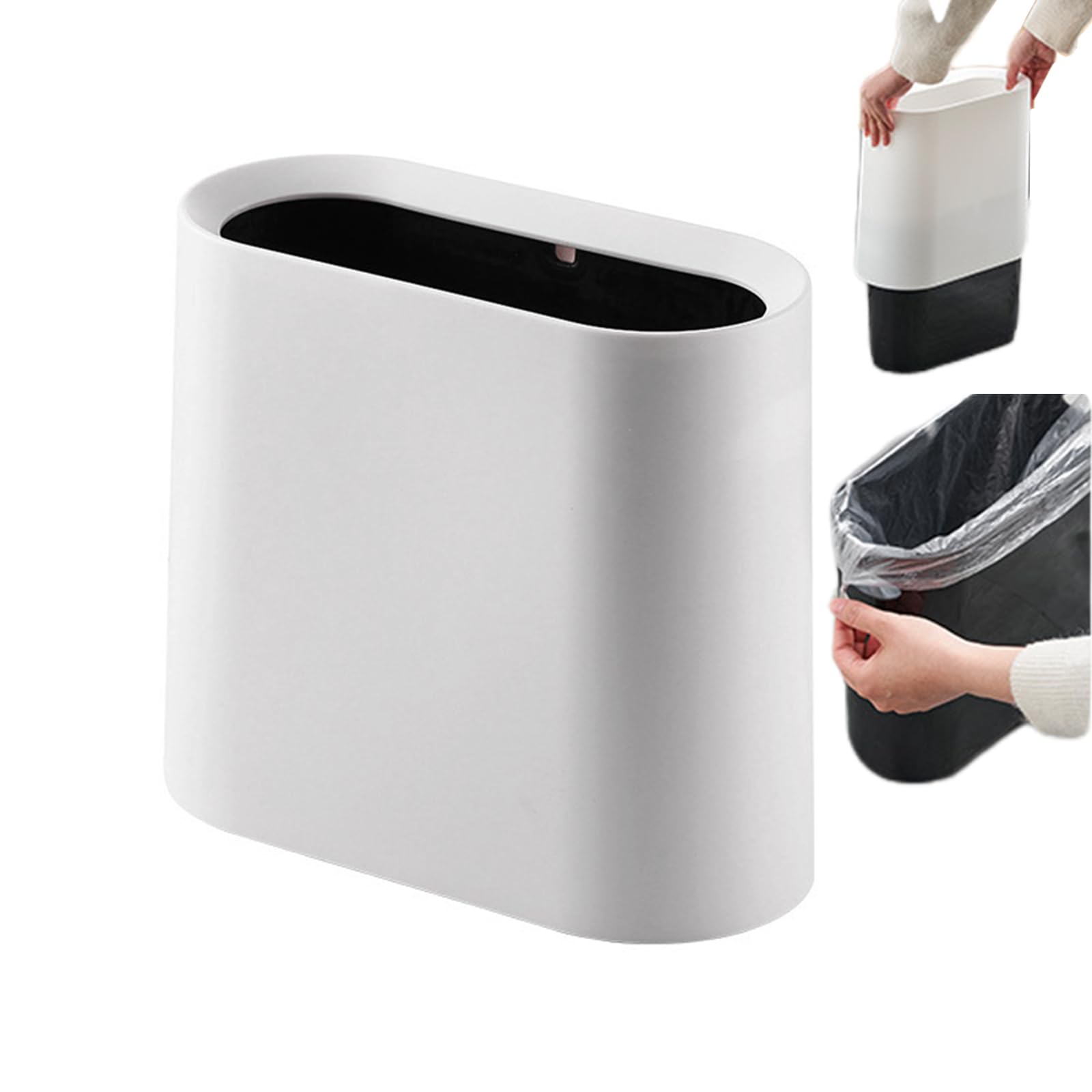 Amazon｜ゴミ箱 スリム 小さい 分別 フタなし 御洒落 ビニール袋隠す 